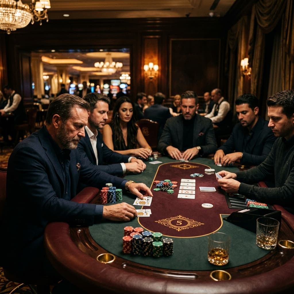 Casino table with cards and chips, illustrating account security