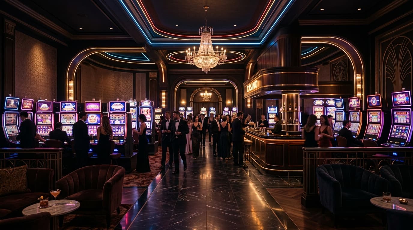 Casino lobby imagery representing online deposit methods
